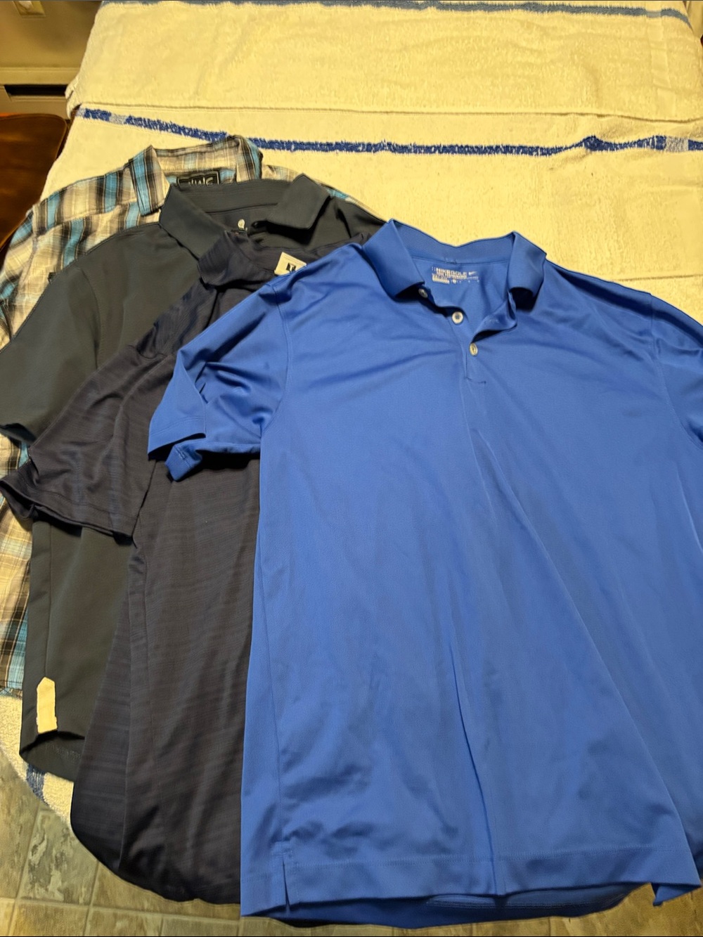 Men's Blue Performance Polo Shirt - Lightweight Casual